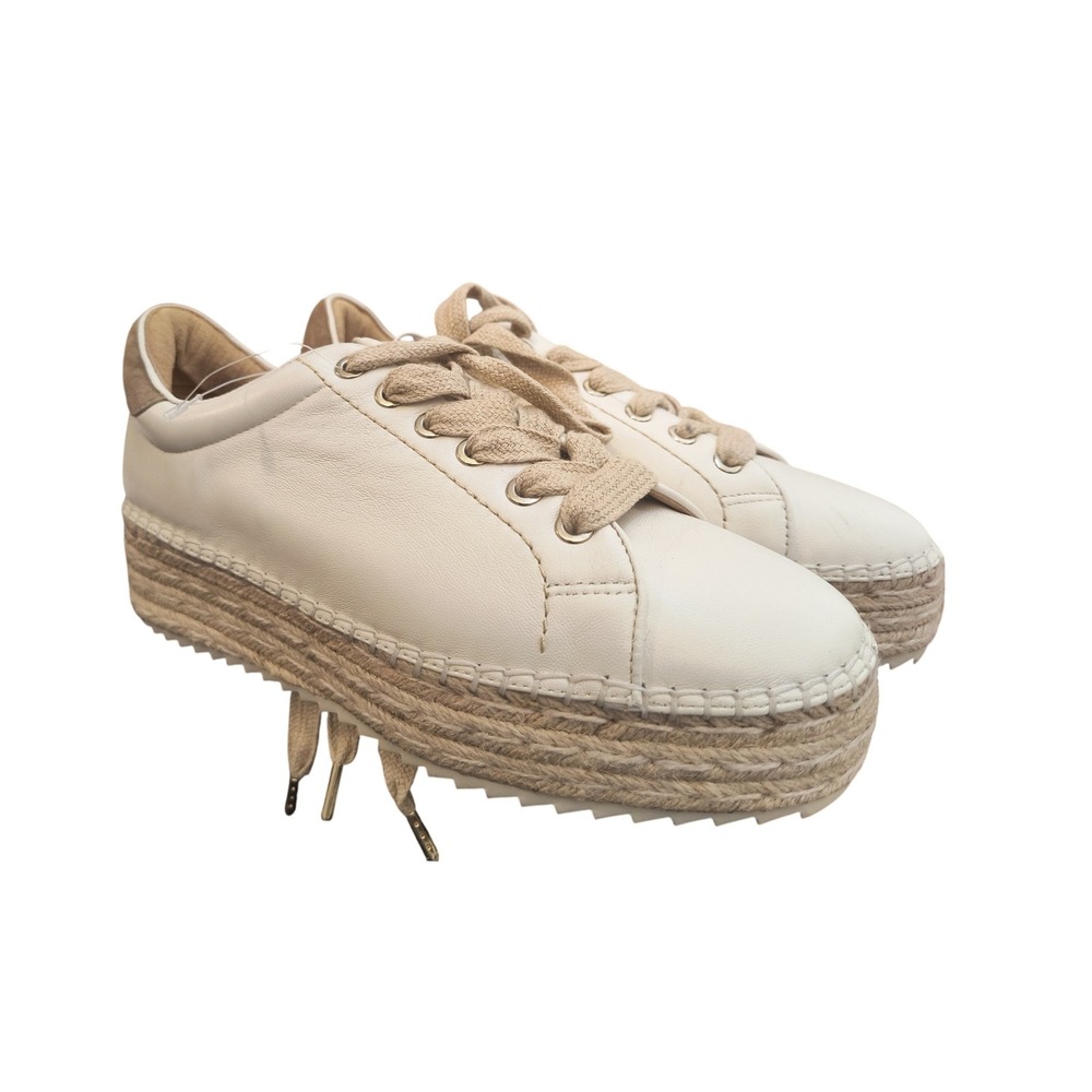 JOIE Espadrille Platform Sneakers, Lace Up Casual Shoes, Cream, Women's‎